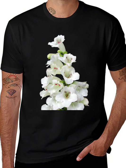 Floral Graphic Tee - Classic Black Cotton T-Shirt