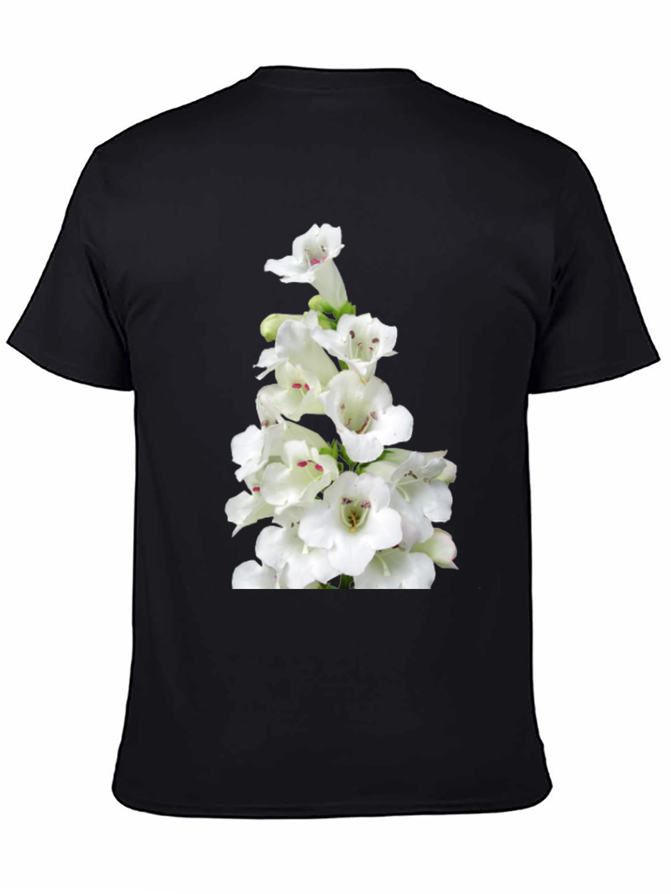 Floral Graphic Tee - Classic Black Cotton T-Shirt