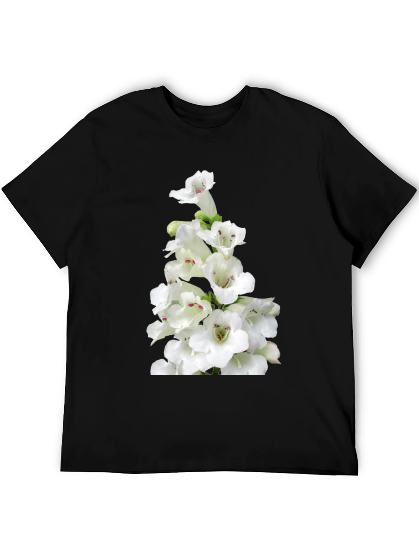 Floral Graphic Tee - Classic Black Cotton T-Shirt