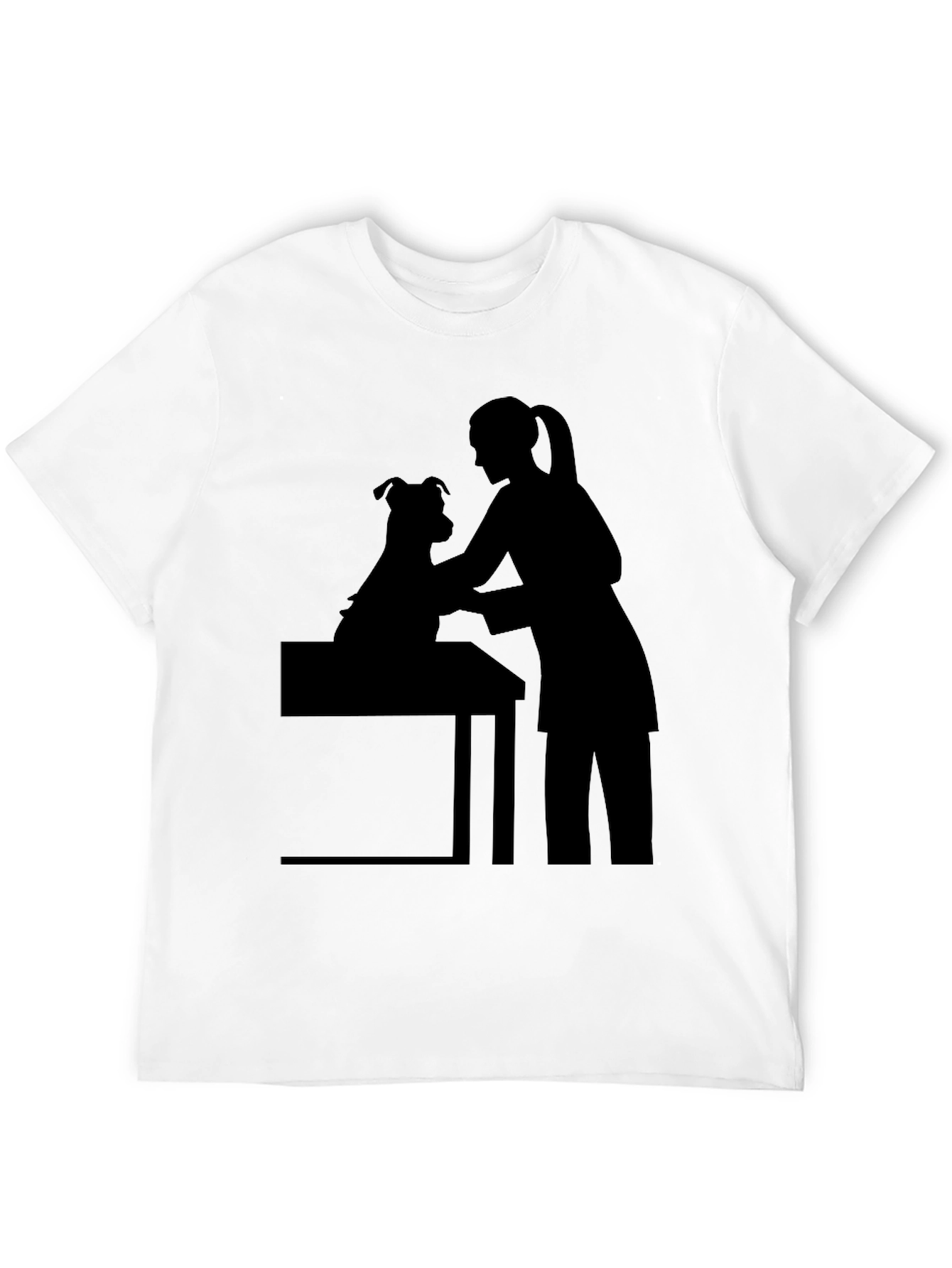 Dog Groomer Silhouette Black T-Shirt