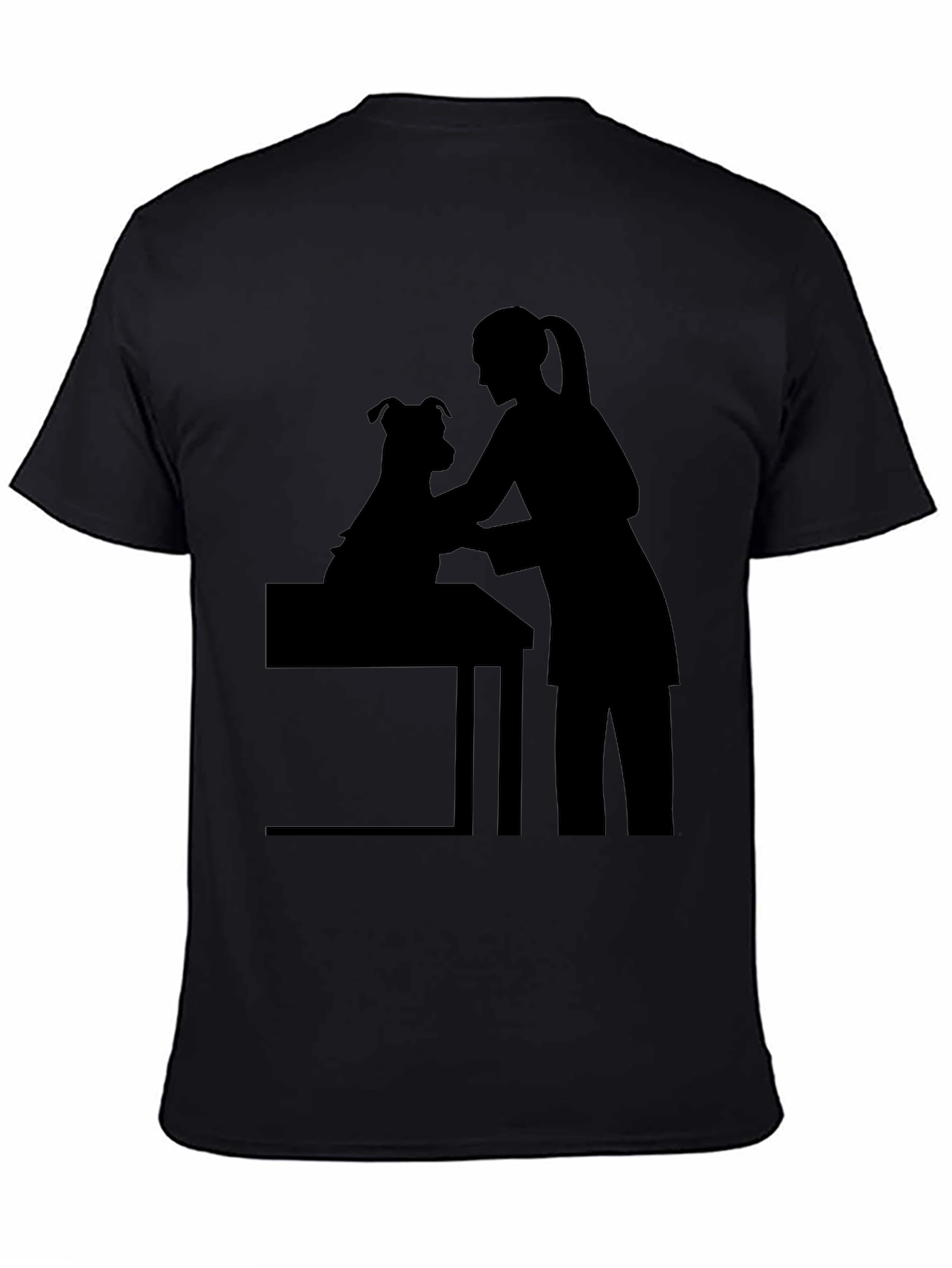 Dog Groomer Silhouette Black T-Shirt