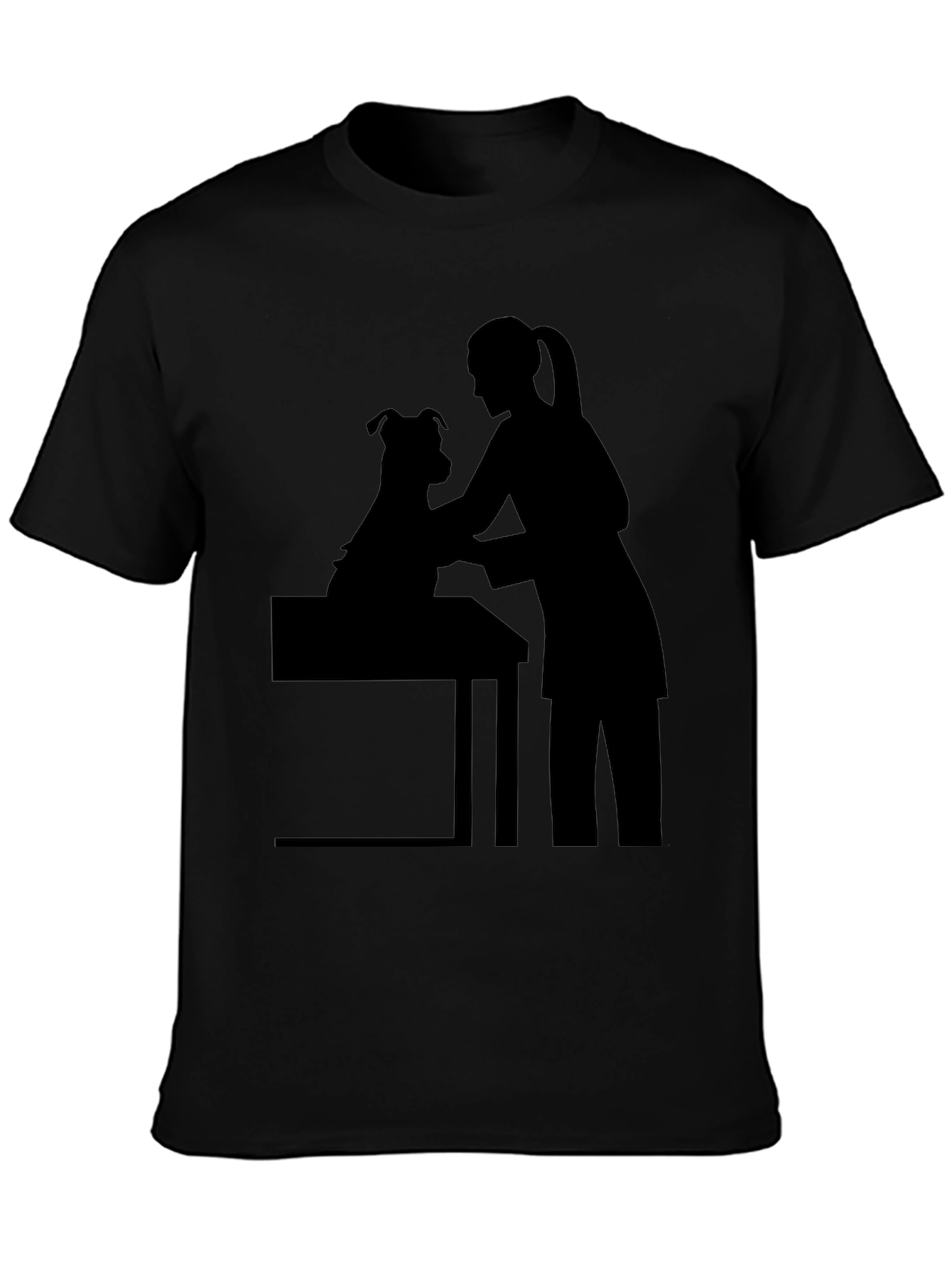 Dog Groomer Silhouette Black T-Shirt