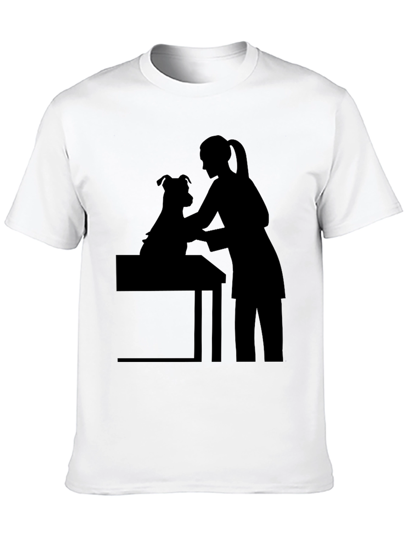 Dog Groomer Silhouette Black T-Shirt