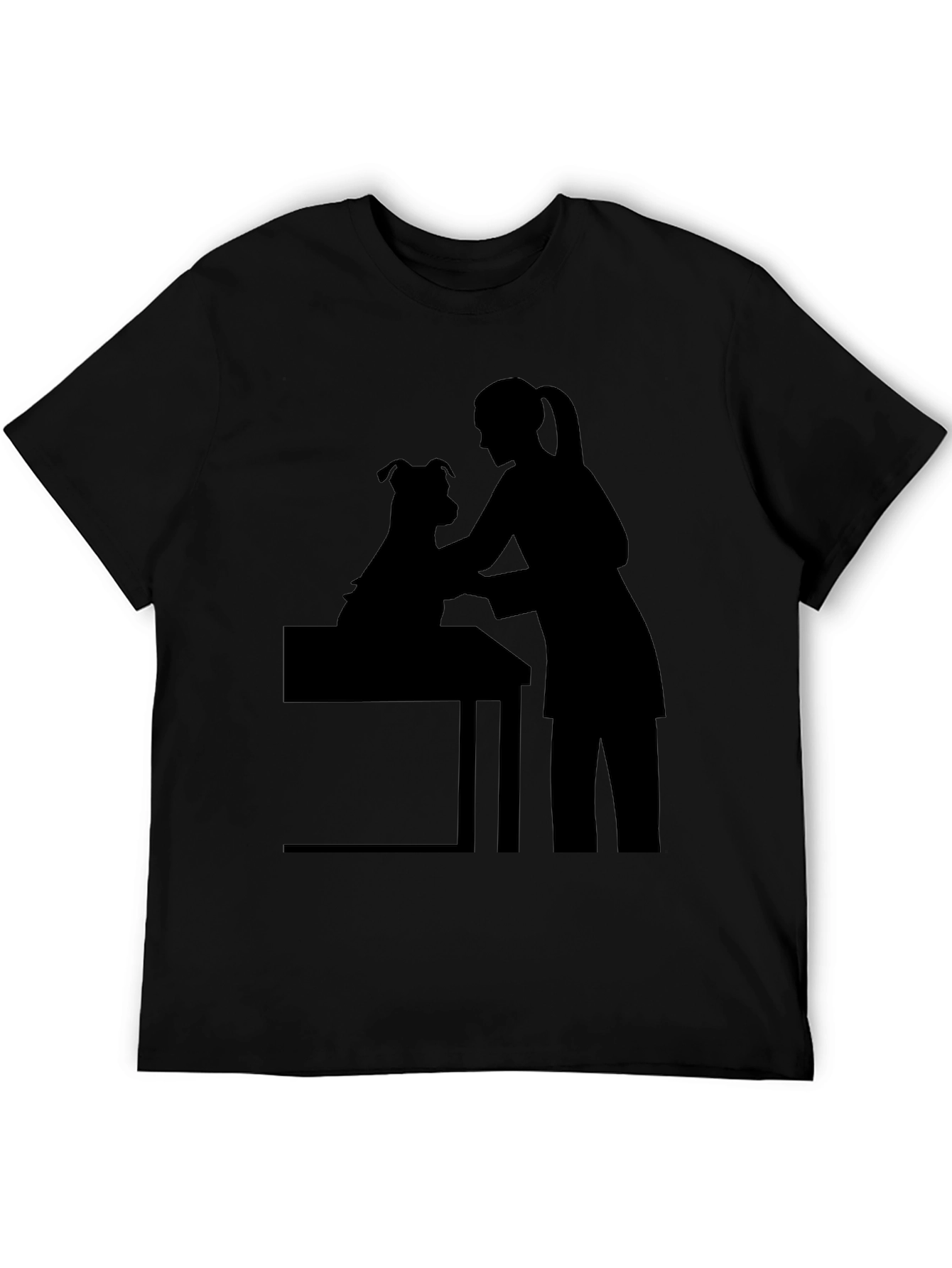 Dog Groomer Silhouette Black T-Shirt