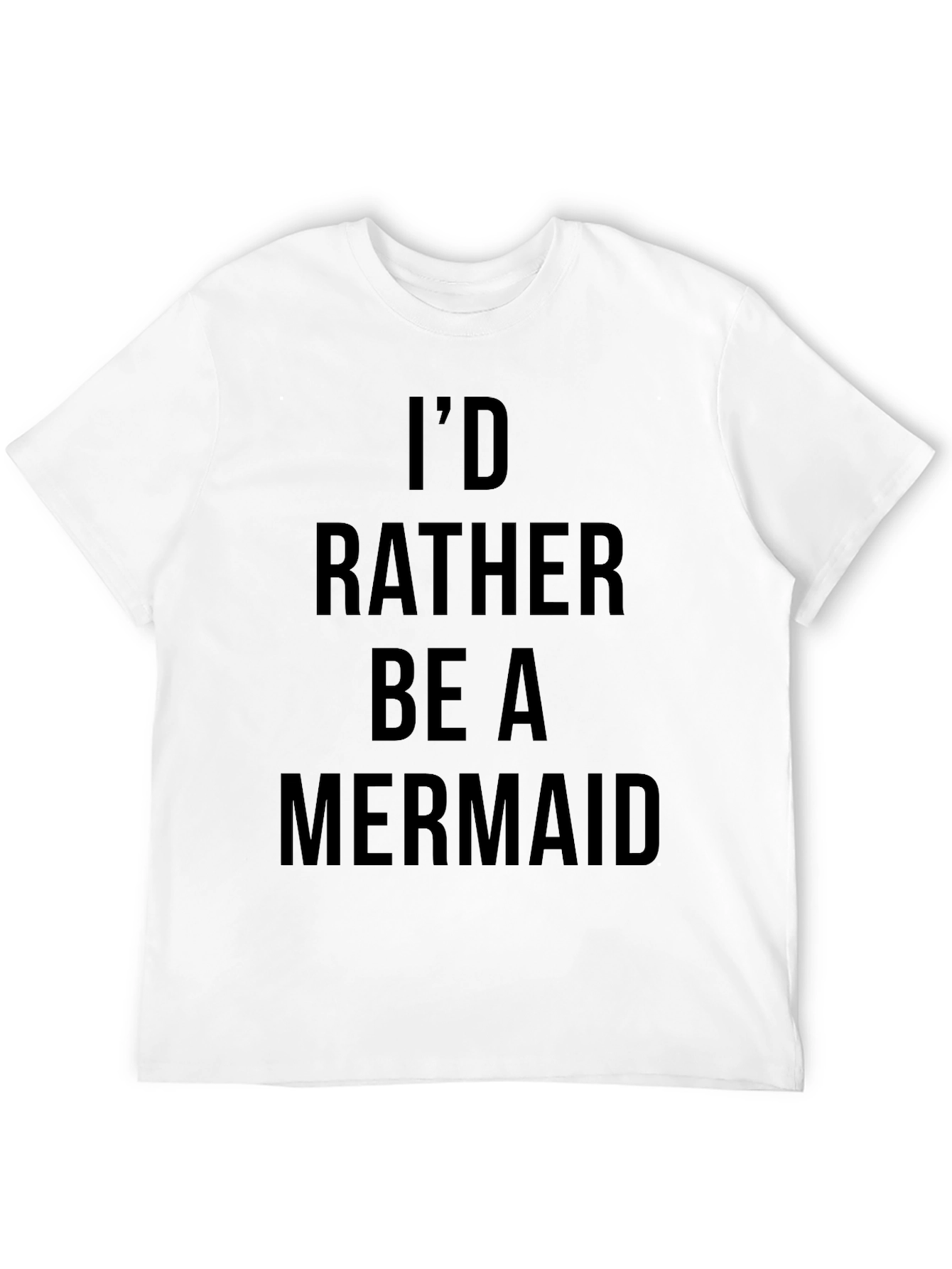 Id Rather Be A Mermaid Black Graphic Tee