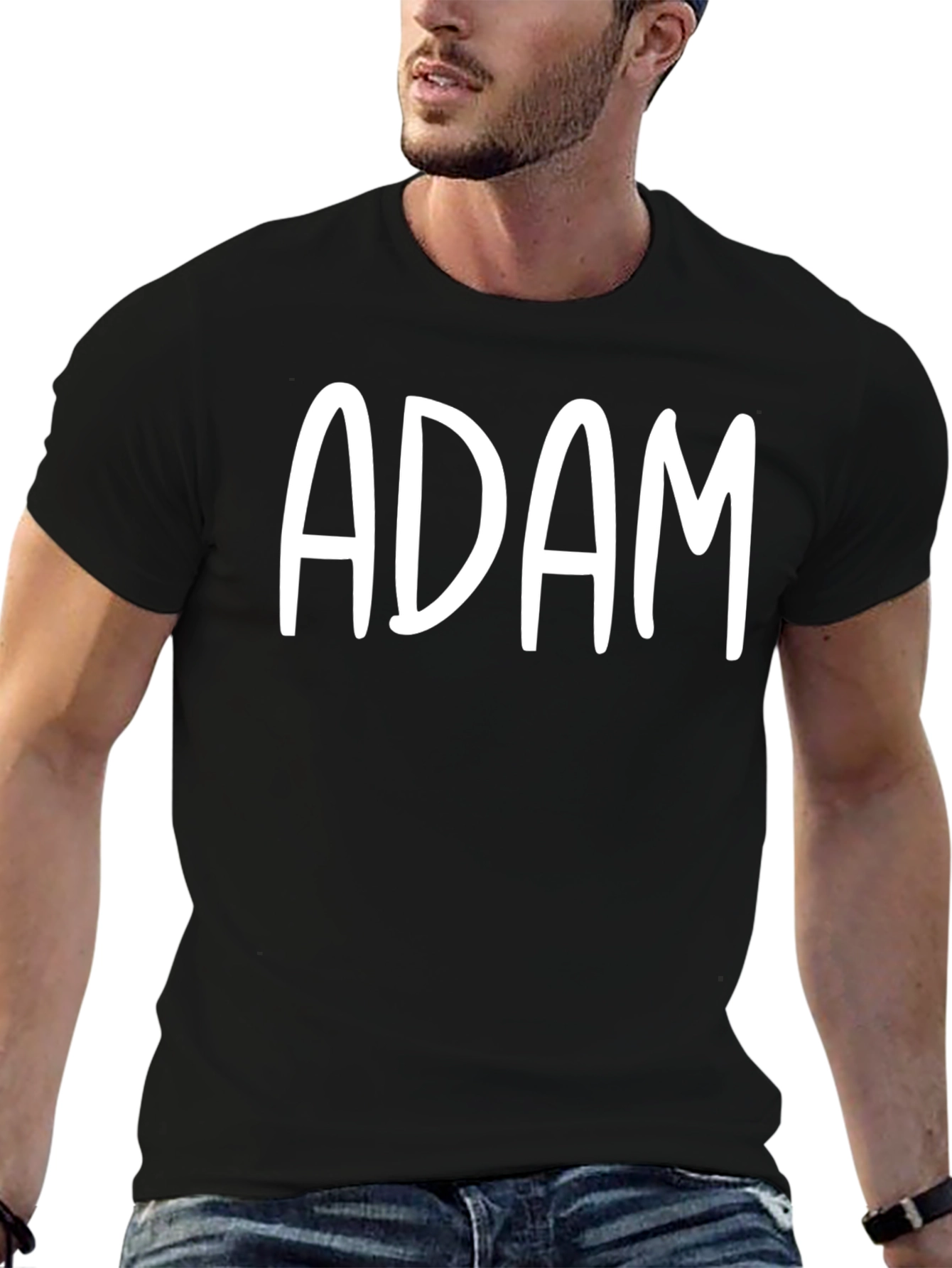 Adam Tee - Personalized Black T-Shirt for Men
