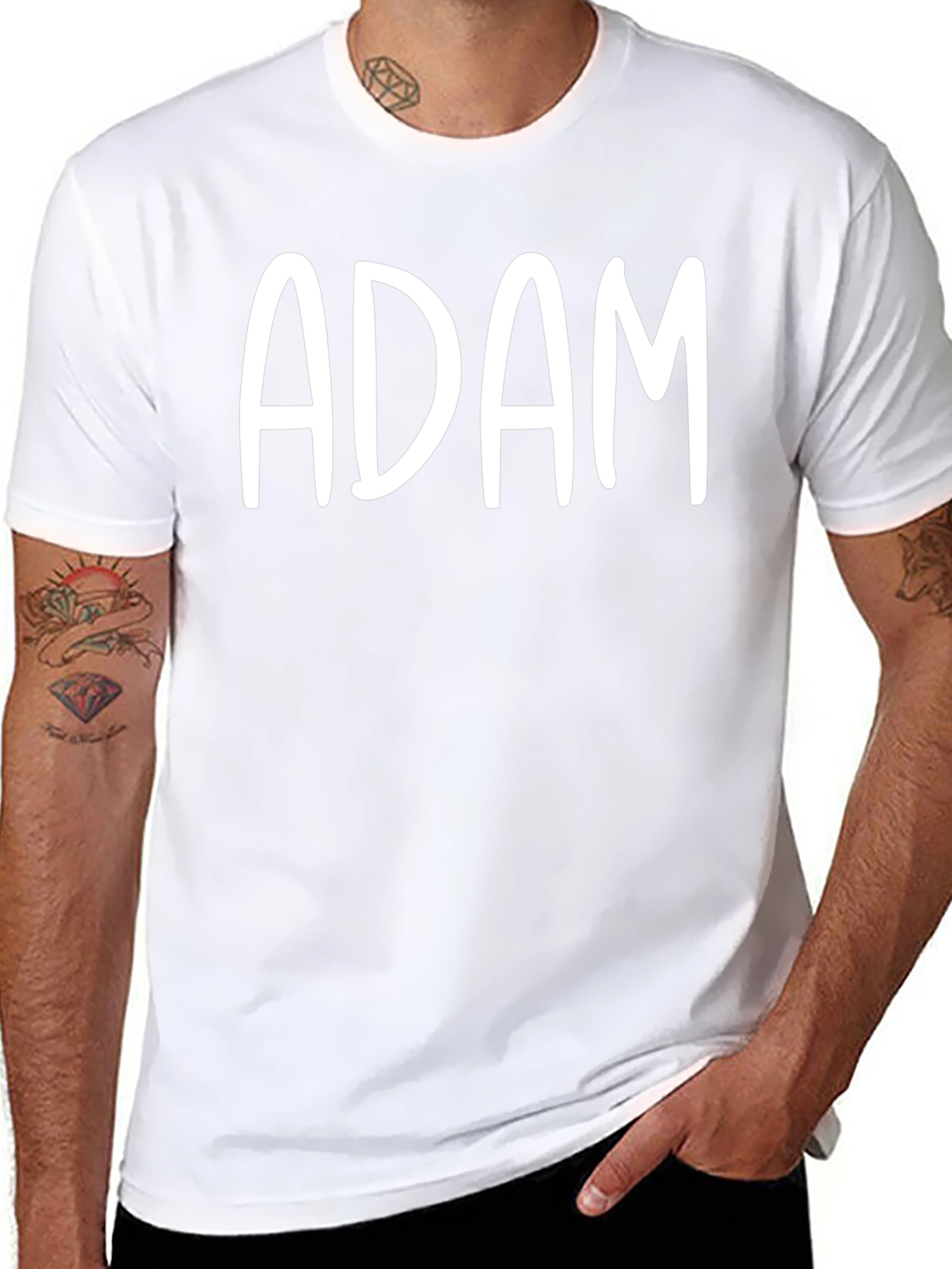 Adam Tee - Personalized Black T-Shirt for Men