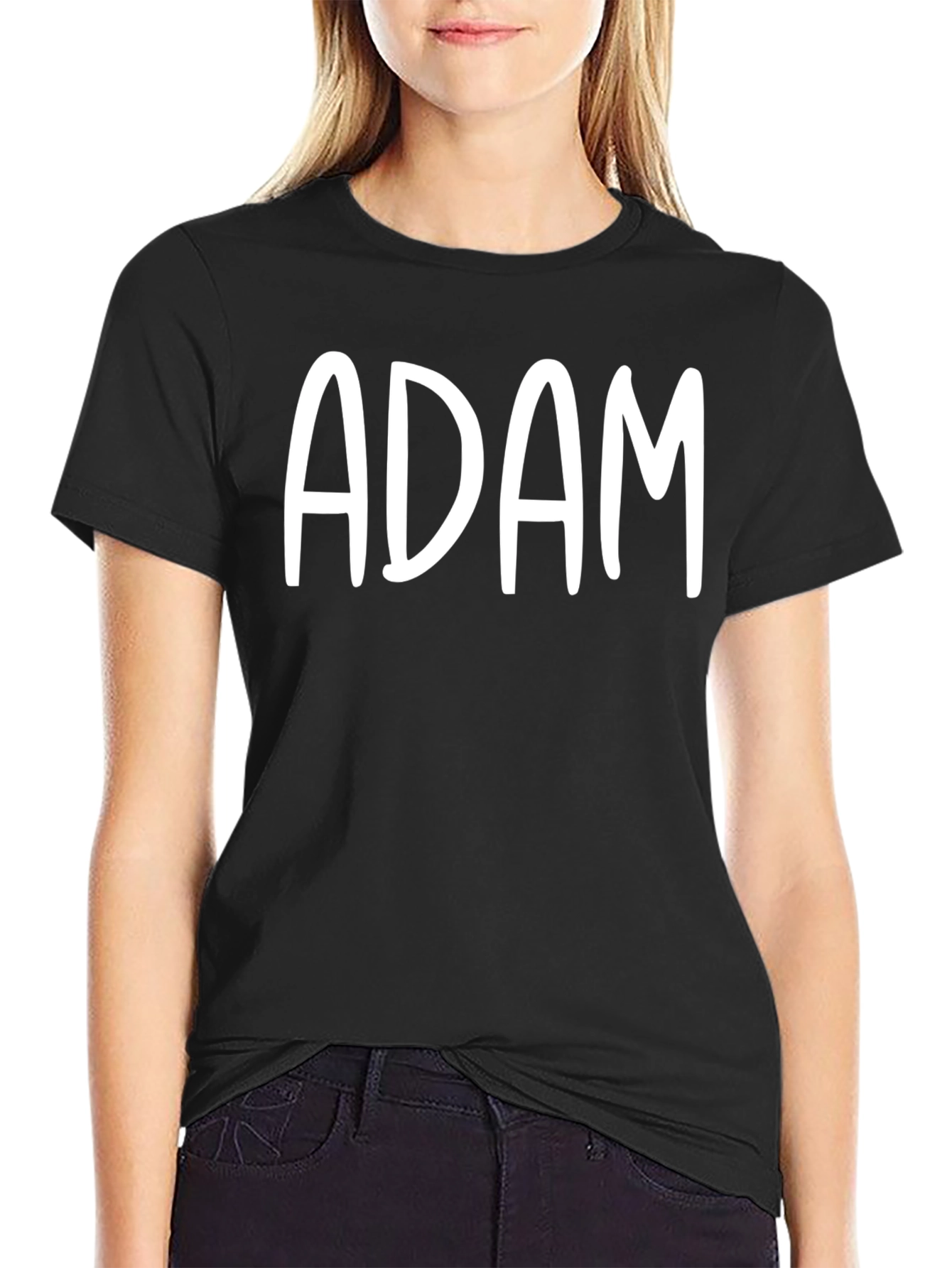 Adam Tee - Personalized Black T-Shirt for Men