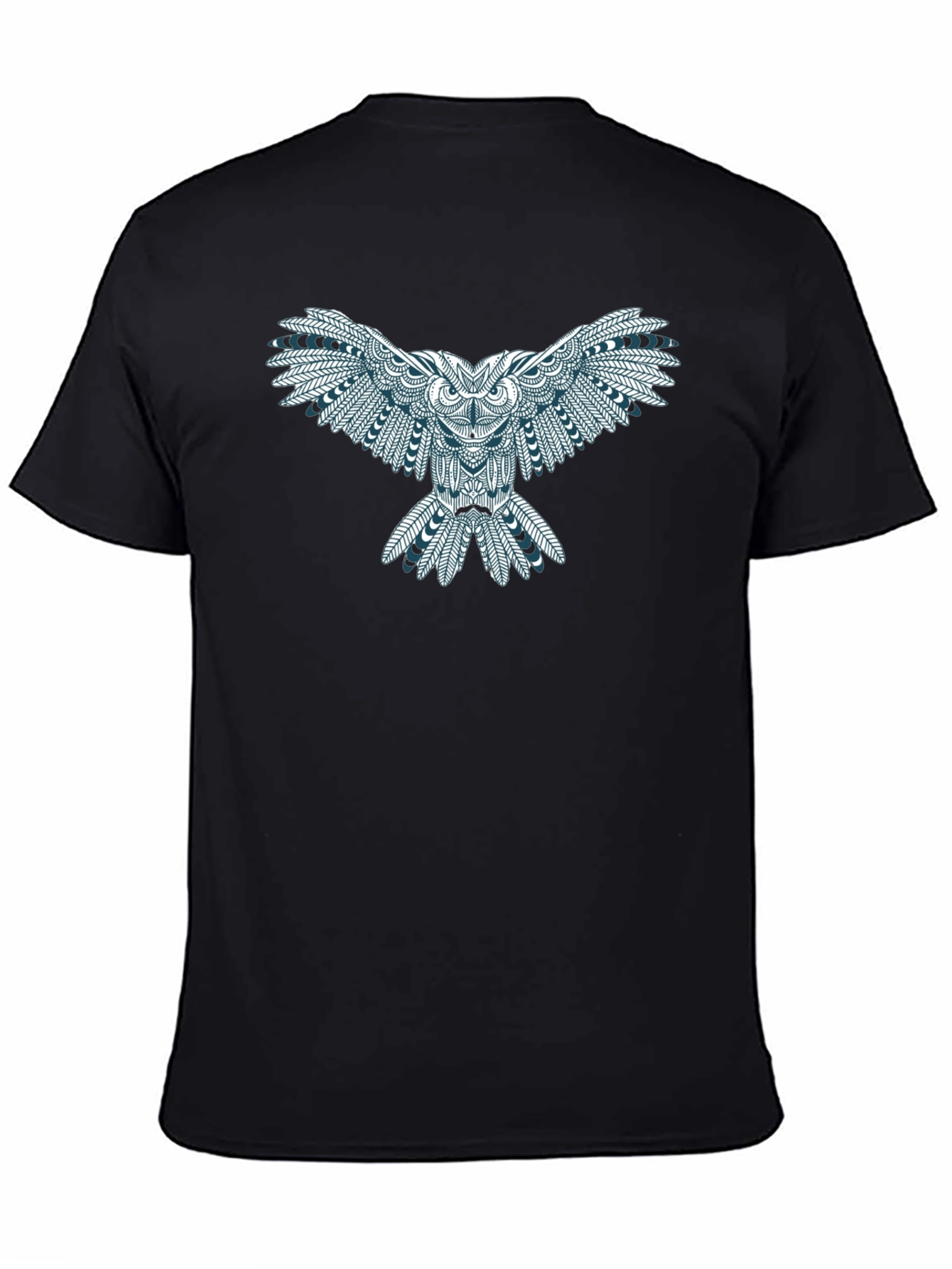 Owl Graphic Print Tee - Black