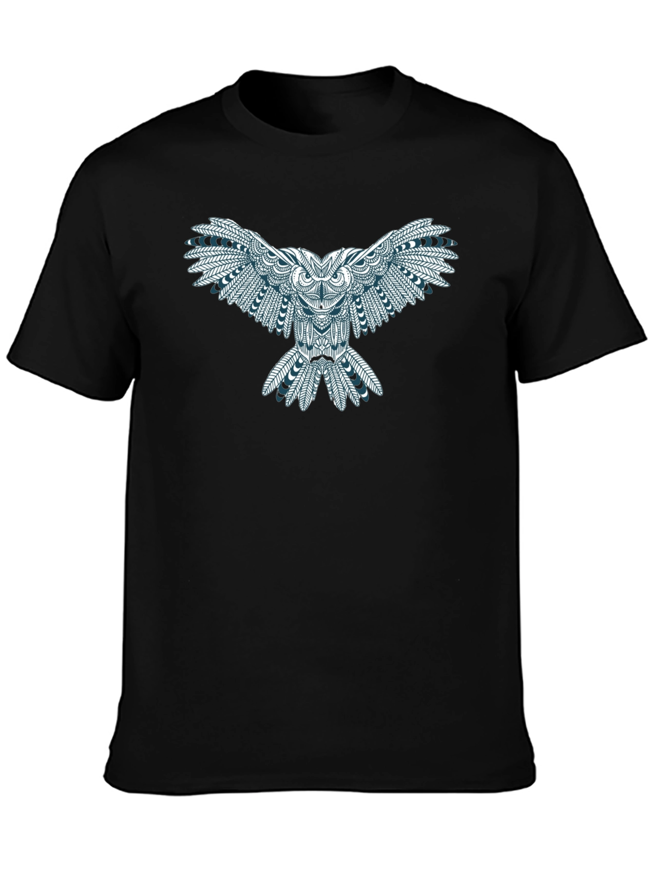 Owl Graphic Print Tee - Black
