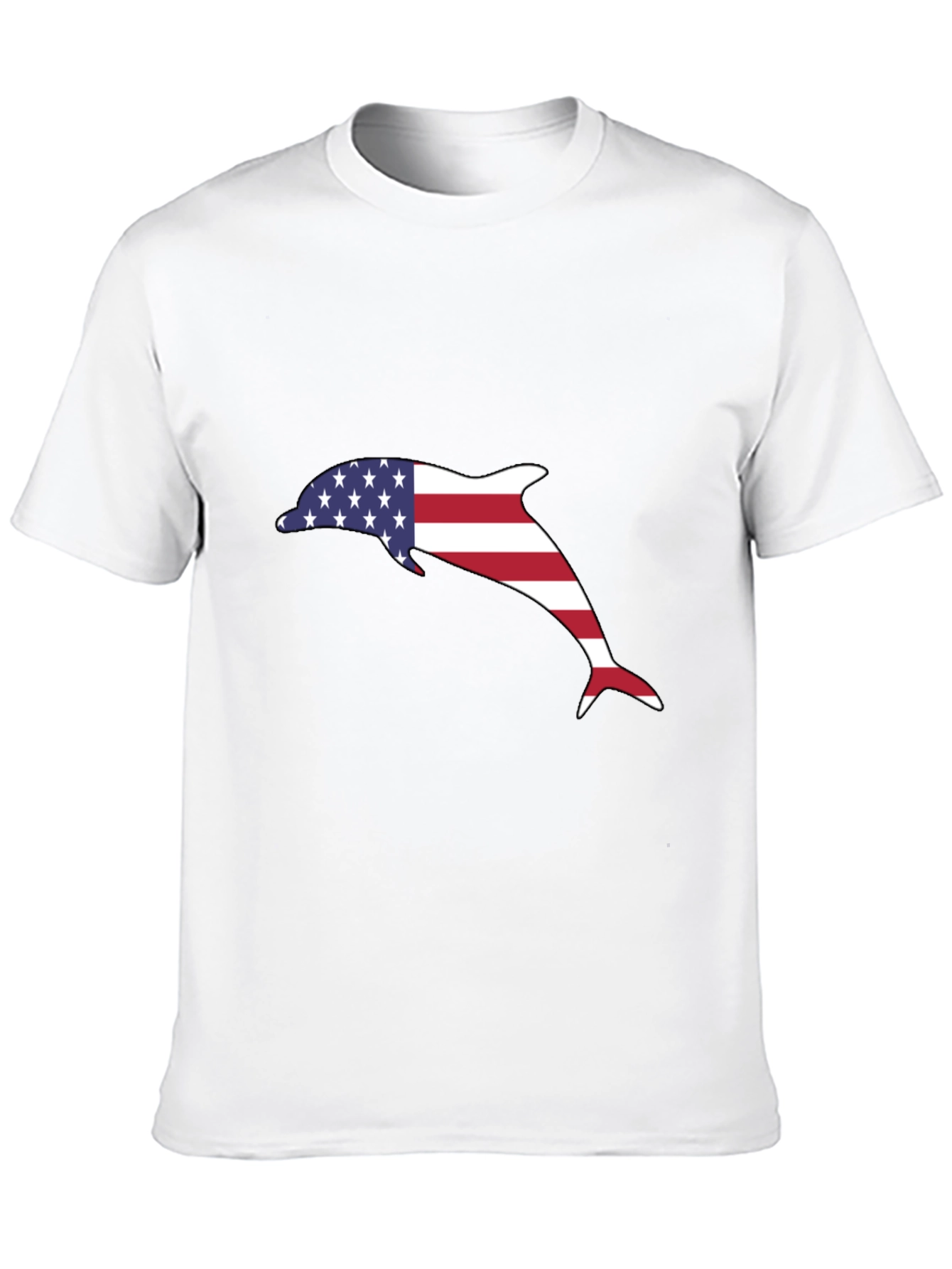 American Flag Dolphin Graphic Tee - Black