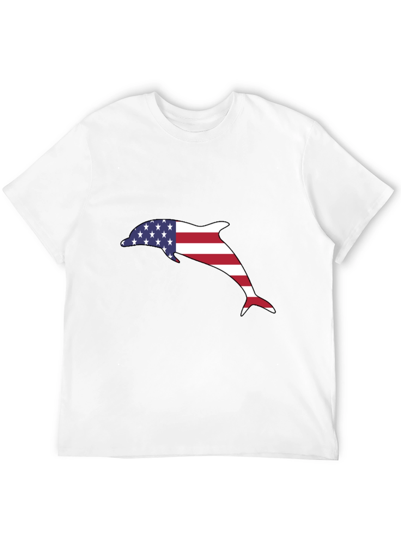 American Flag Dolphin Graphic Tee - Black