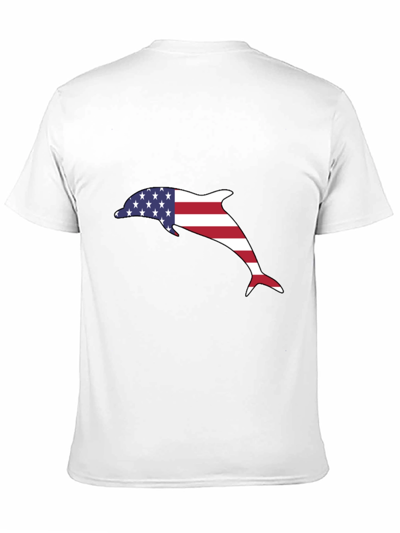 American Flag Dolphin Graphic Tee - Black