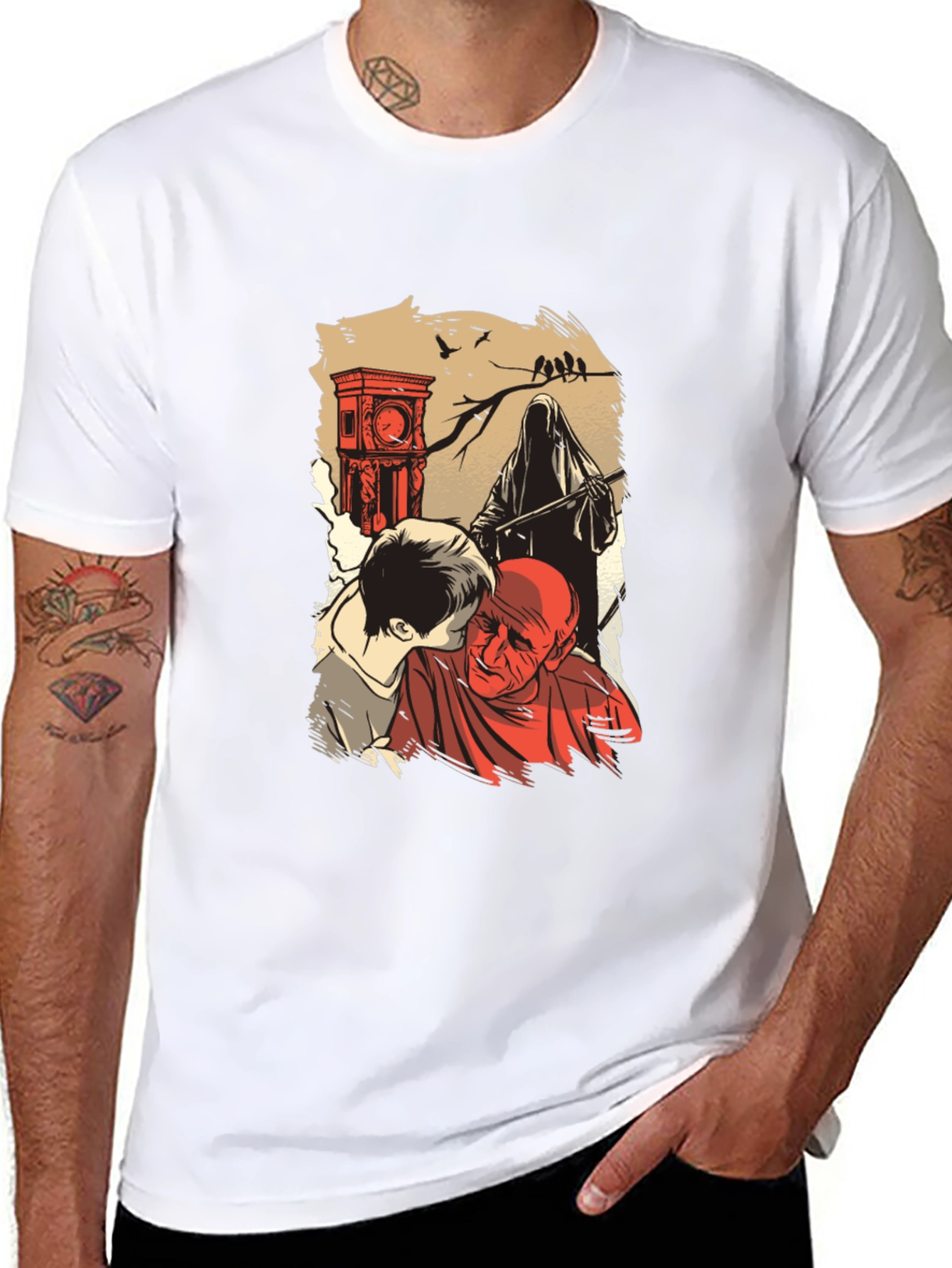 Grim Reaper Graphic T-Shirt - Time & Mortality