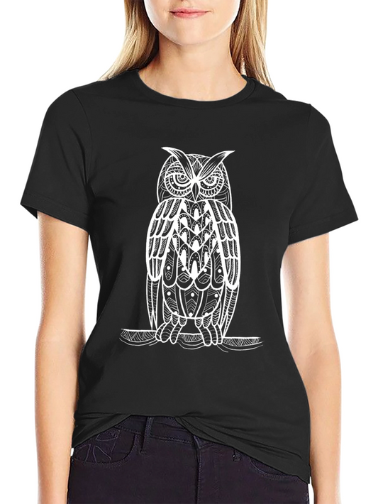 Owl Graphic Tee - Unique Design Stylish Black T-Shirt