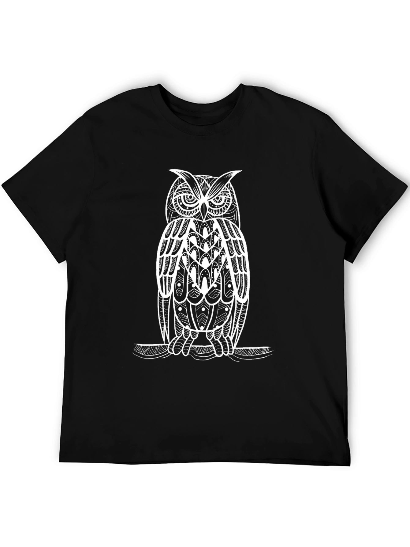 Owl Graphic Tee - Unique Design Stylish Black T-Shirt