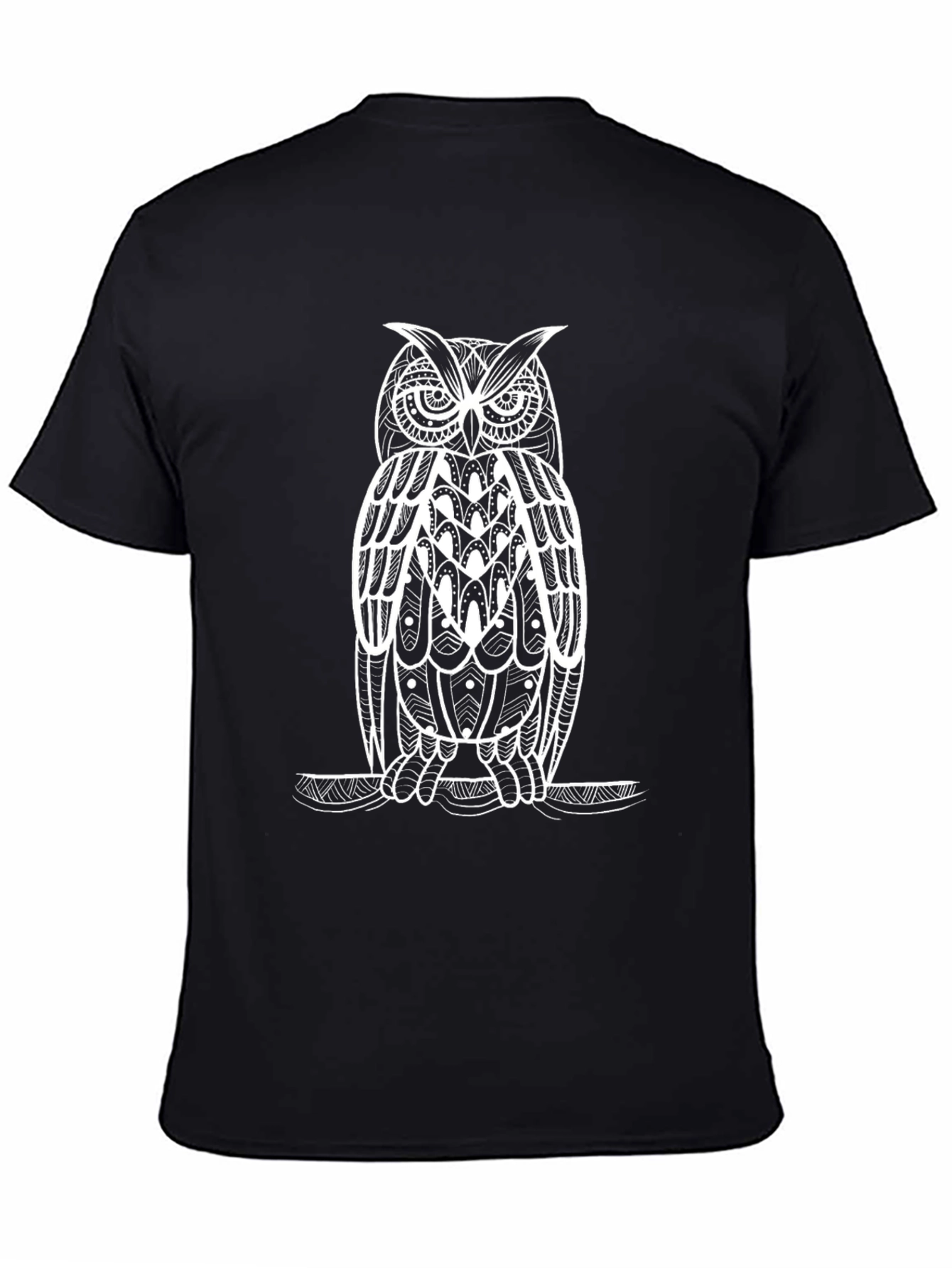 Owl Graphic Tee - Unique Design Stylish Black T-Shirt