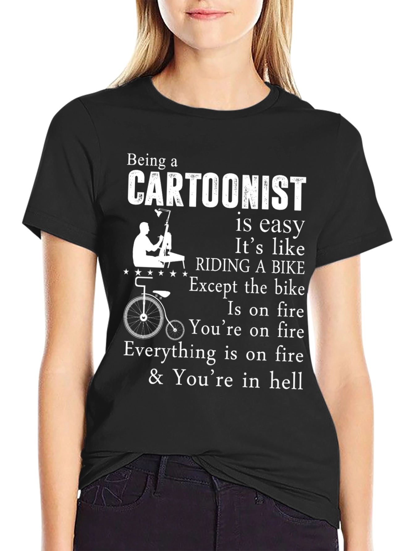 Cartoonist Hellfire T-Shirt: Funny Artist Tee
