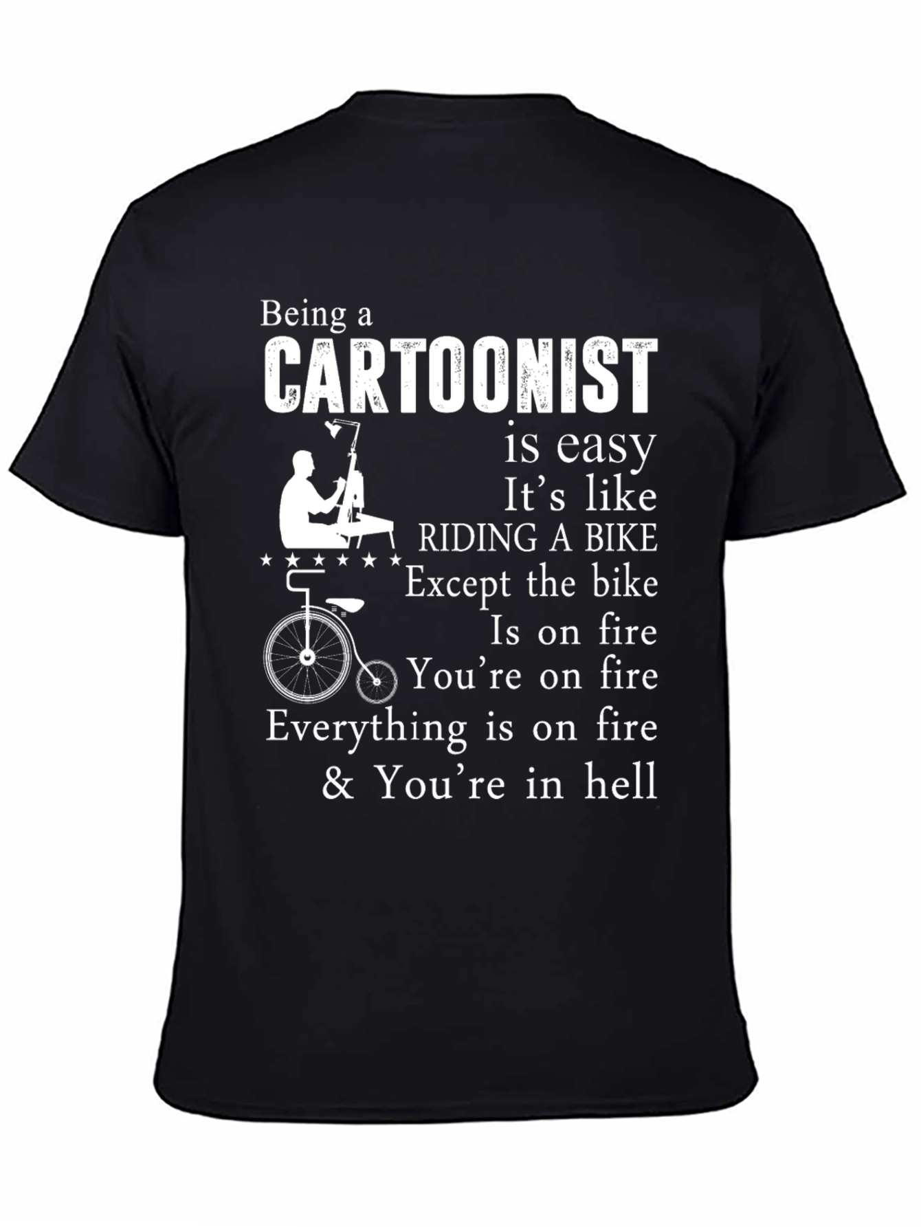 Cartoonist Hellfire T-Shirt: Funny Artist Tee