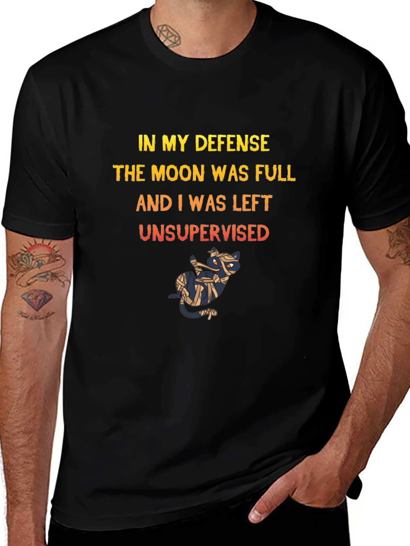Funny Halloween Cat Mummy T-Shirt