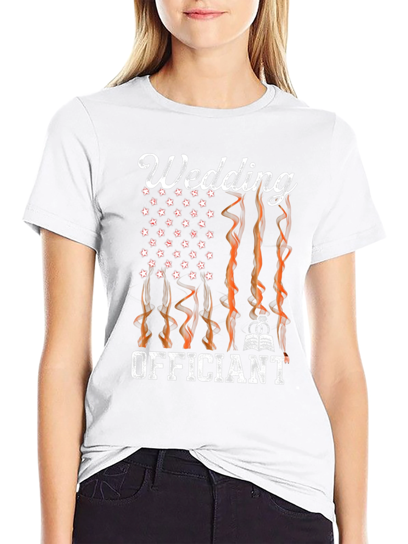 Wedding Officiant Graphic Tee - American Flag Design