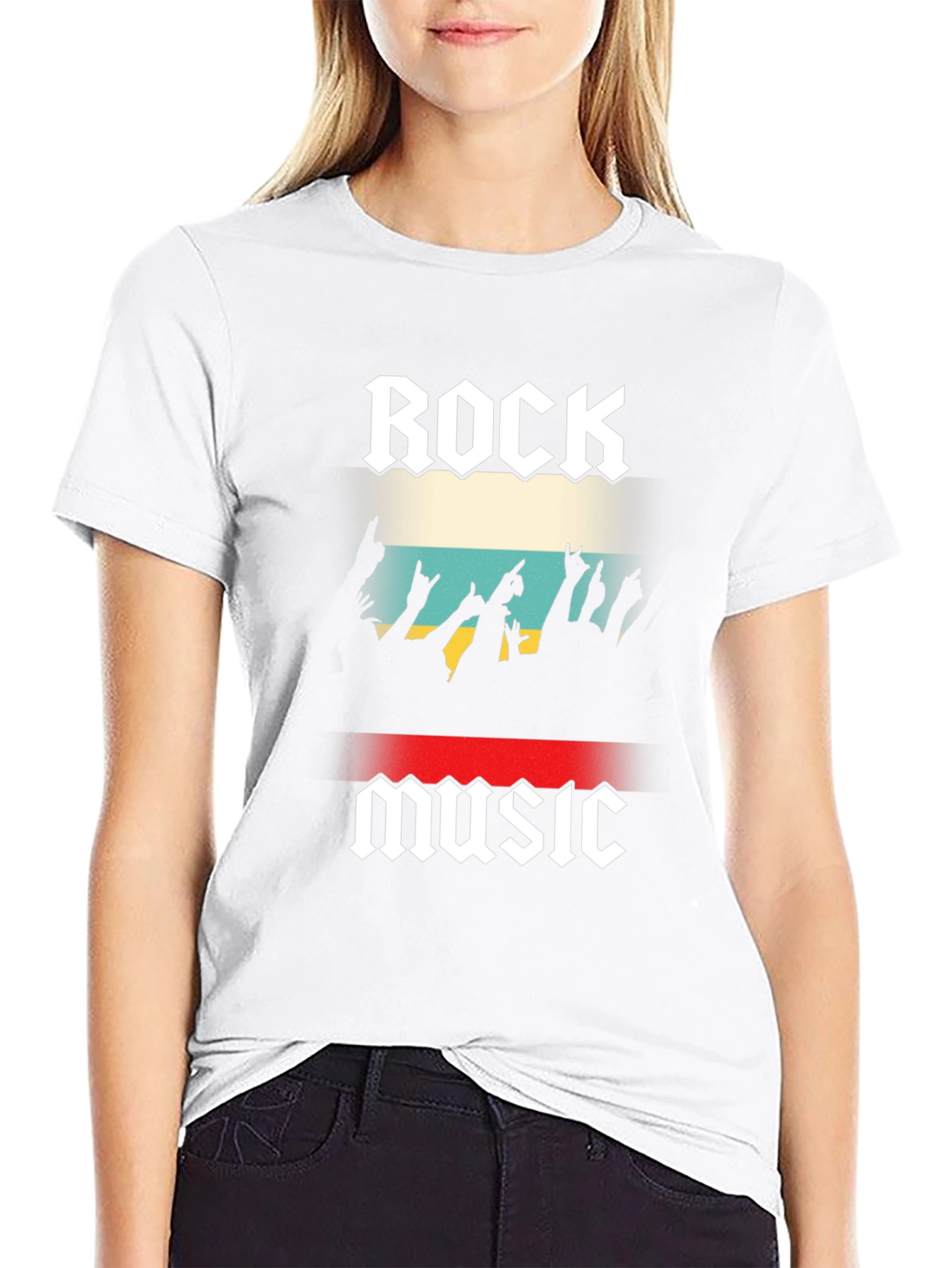 Rock Music Graphic Tee - Black Cotton T-Shirt