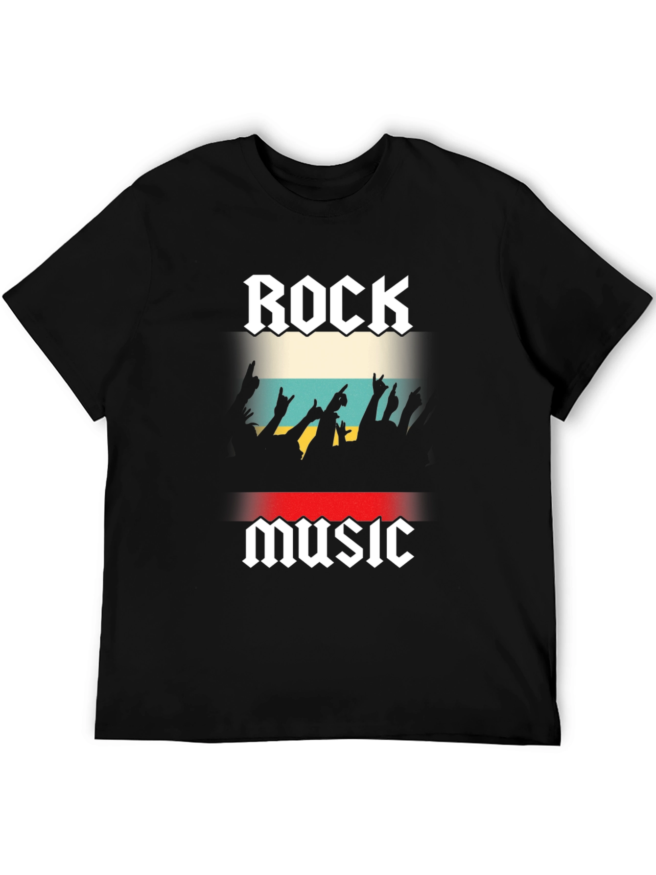Rock Music Graphic Tee - Black Cotton T-Shirt