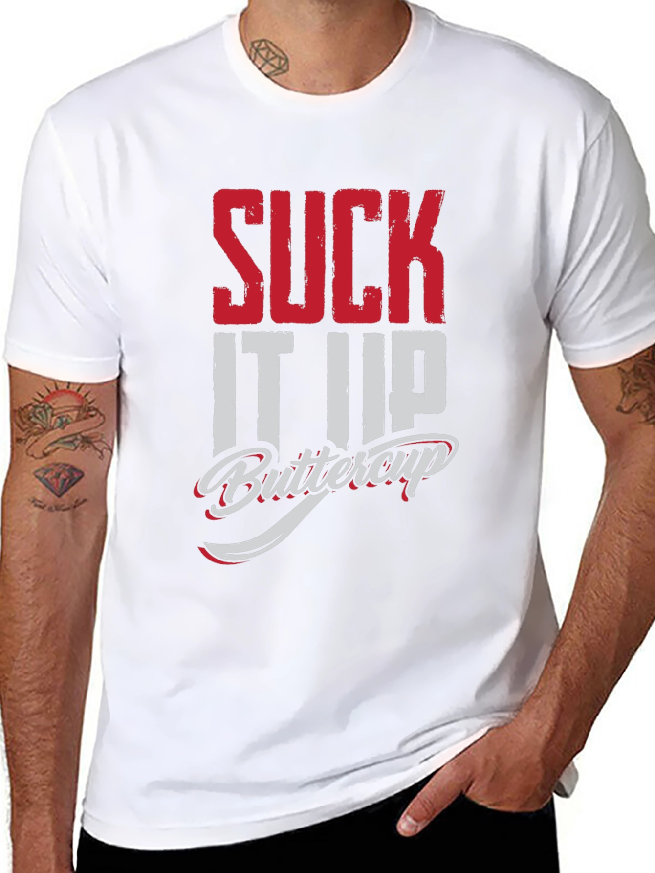 Suck It Up Buttercup Graphic Tee - Black