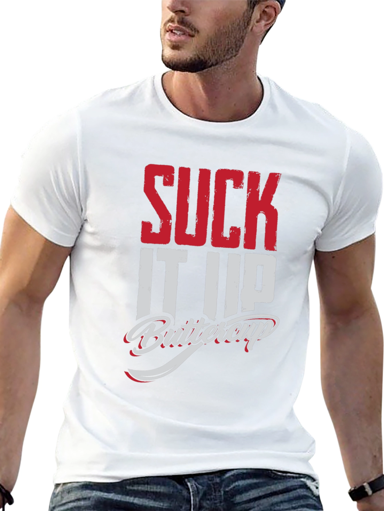 Suck It Up Buttercup Graphic Tee - Black