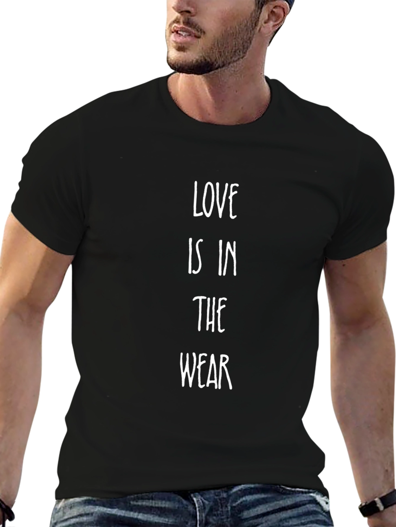 Love Is In The Wear Black Graphic Tee