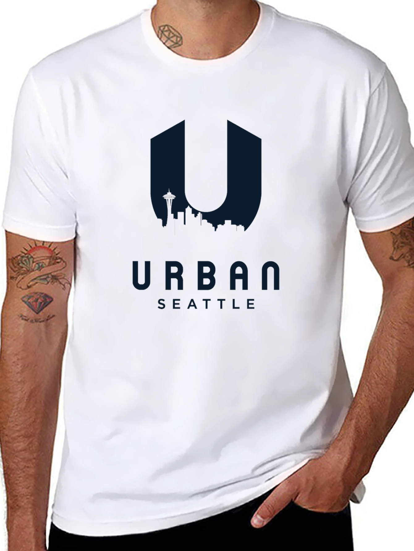 Urban Seattle Graphic Tee - Mens Black T-Shirt