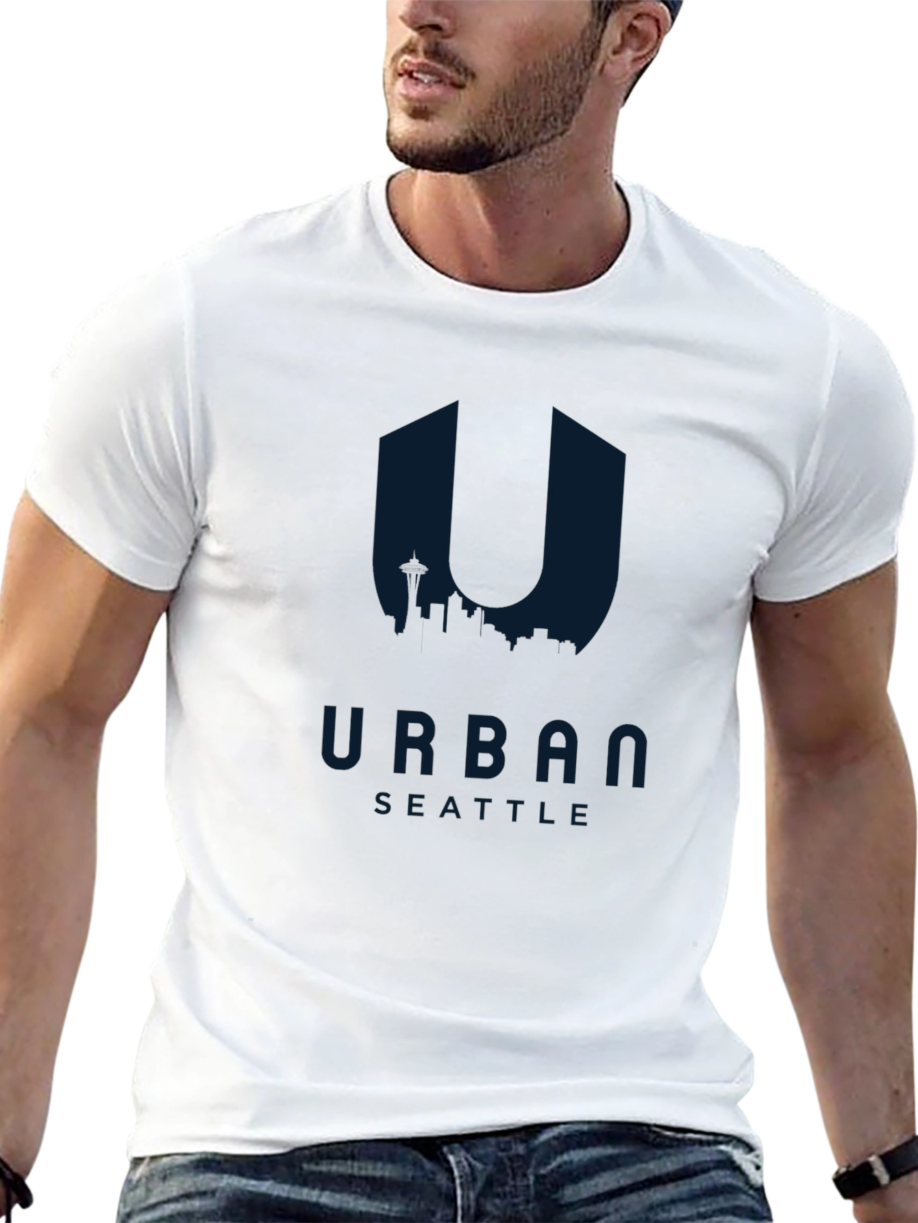 Urban Seattle Graphic Tee - Mens Black T-Shirt