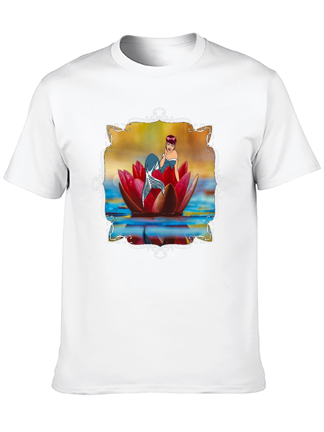 Mermaid Lotus Flower T-Shirt - Unique Graphic Tee
