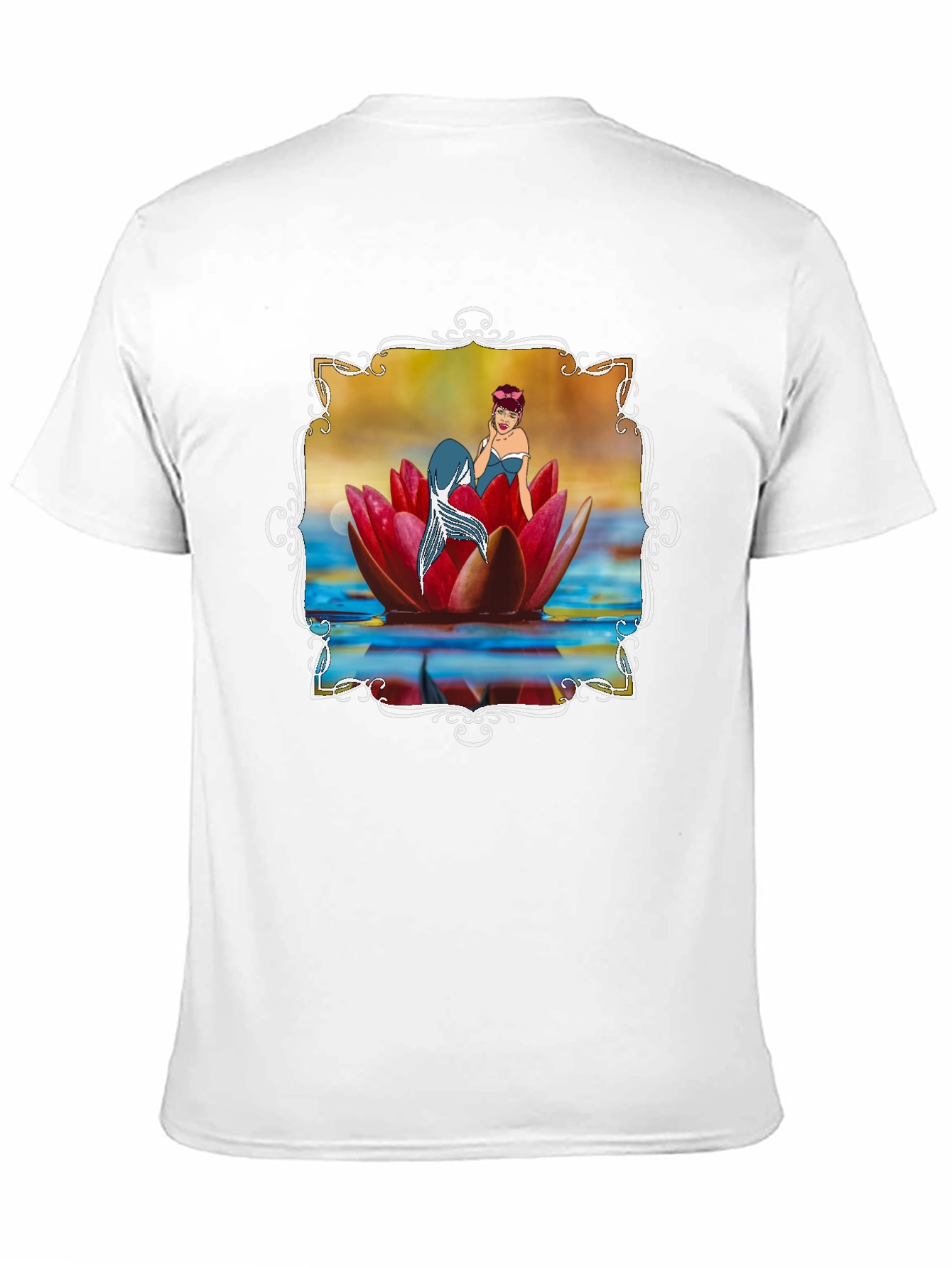 Mermaid Lotus Flower T-Shirt - Unique Graphic Tee
