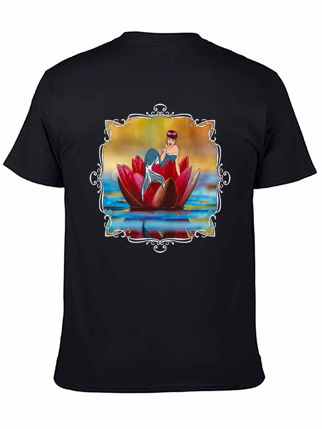 Mermaid Lotus Flower T-Shirt - Unique Graphic Tee