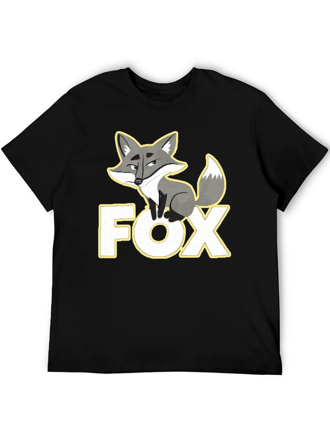 Fox Graphic T-Shirt - Black Cotton Tee