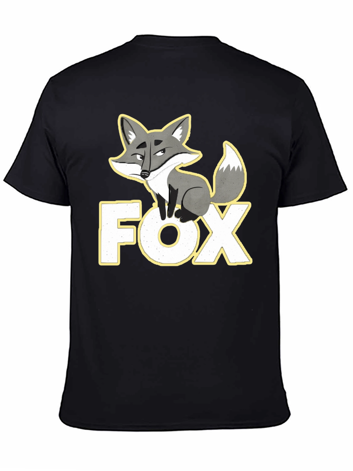 Fox Graphic T-Shirt - Black Cotton Tee