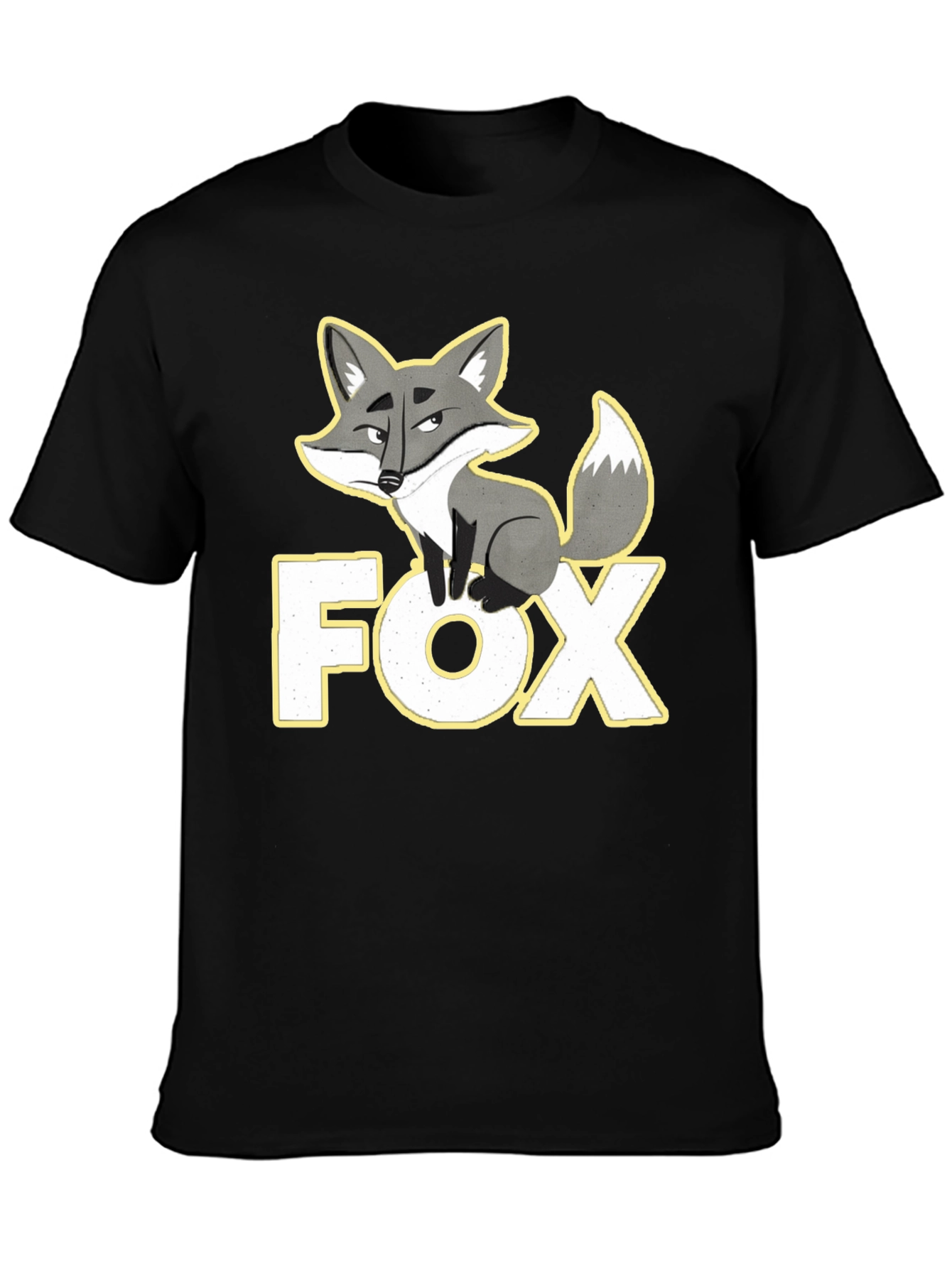 Fox Graphic T-Shirt - Black Cotton Tee