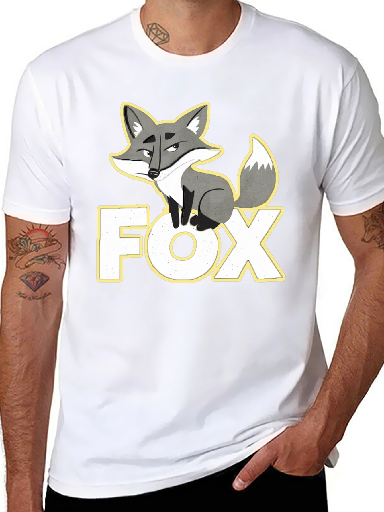 Fox Graphic T-Shirt - Black Cotton Tee