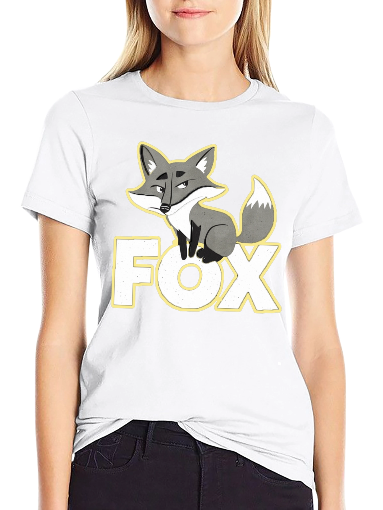 Fox Graphic T-Shirt - Black Cotton Tee