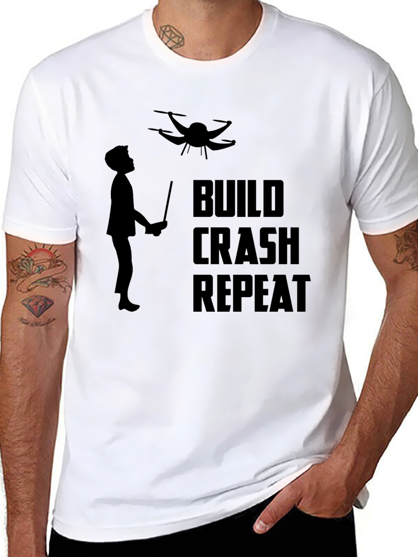 Build Crash Repeat Drone T-Shirt