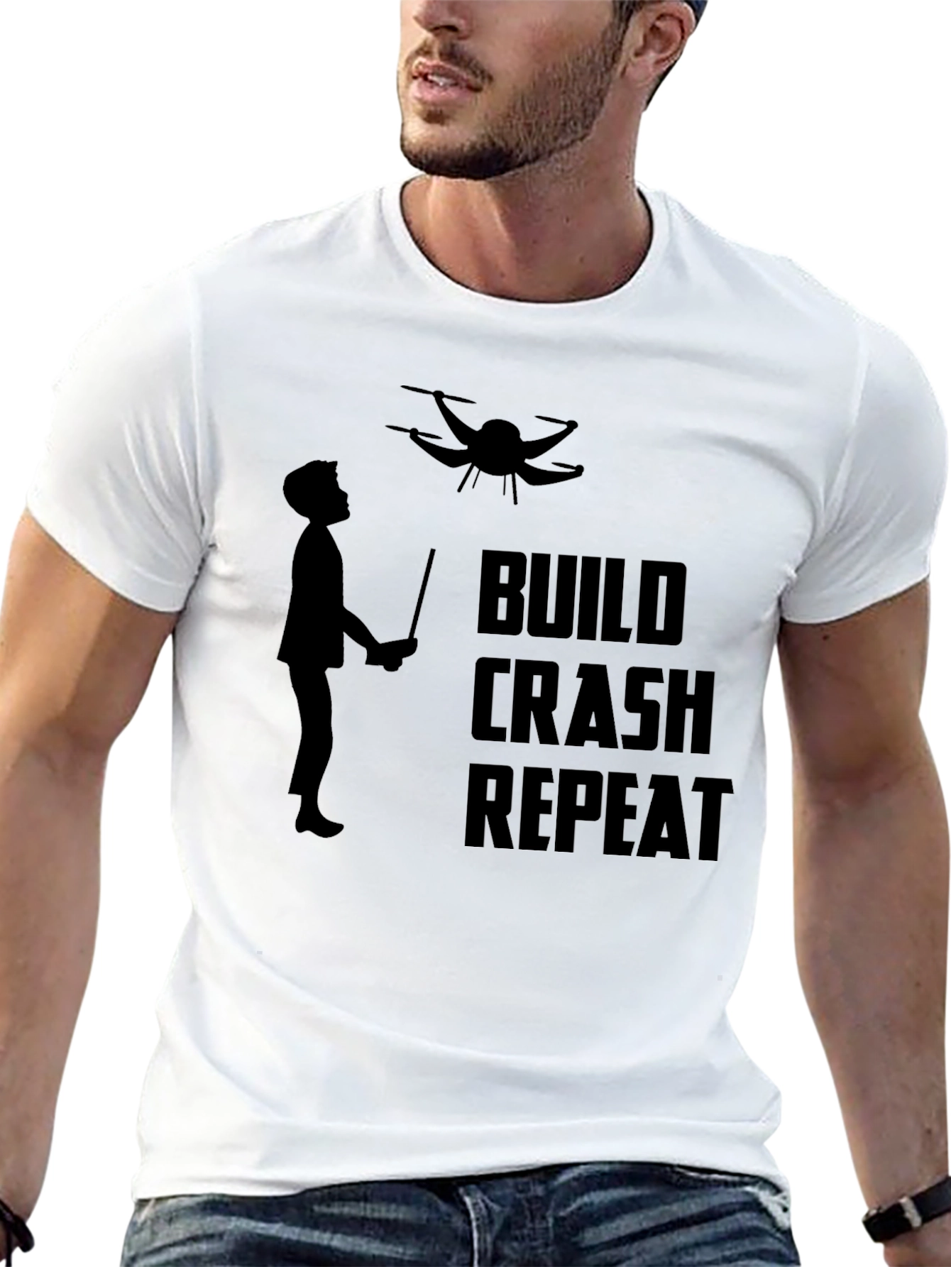 Build Crash Repeat Drone T-Shirt