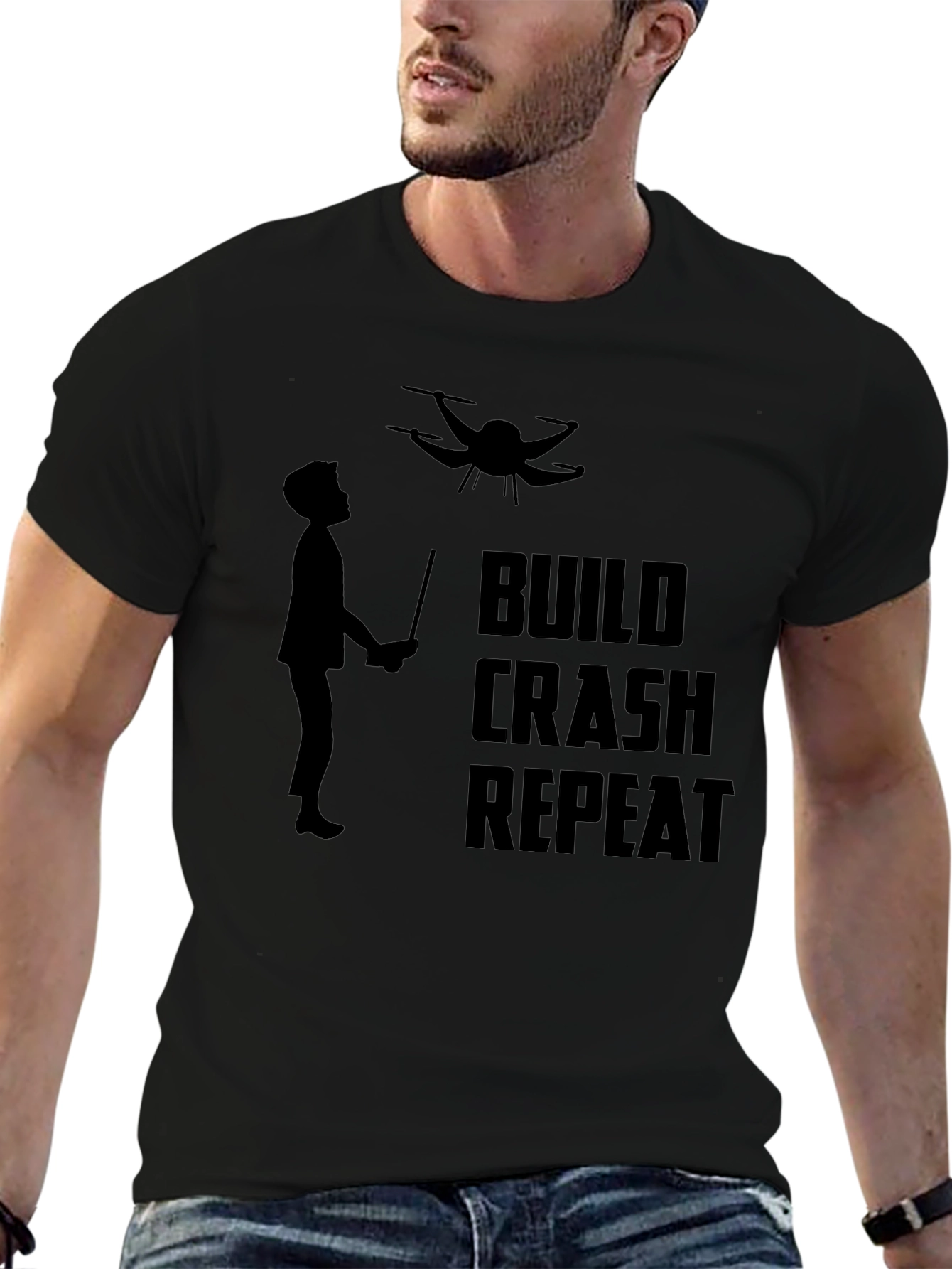 Build Crash Repeat Drone T-Shirt