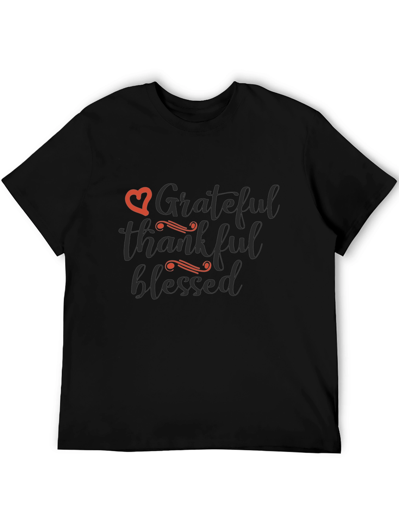 Grateful Thankful Blessed T-Shirt - Black