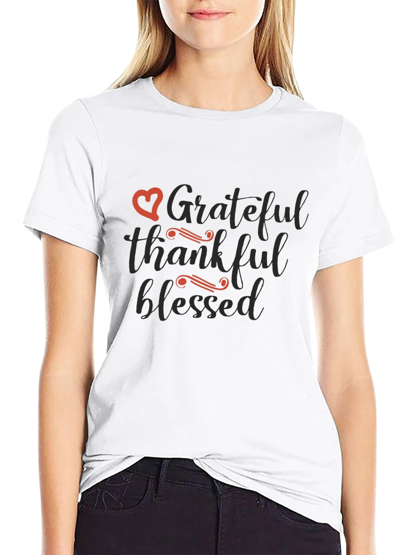 Grateful Thankful Blessed T-Shirt - Black