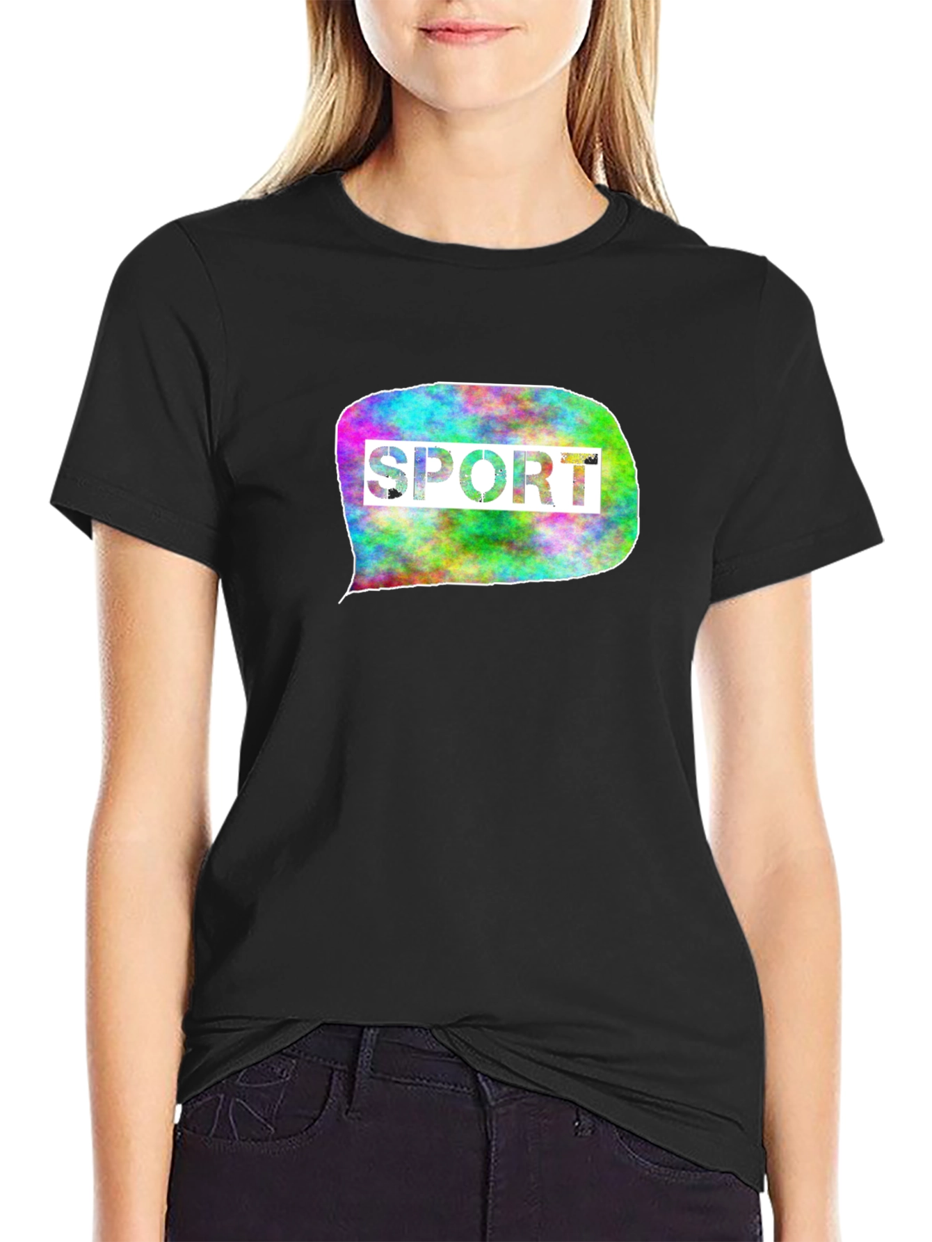 Mens Black T-Shirt with Sport Graphic
