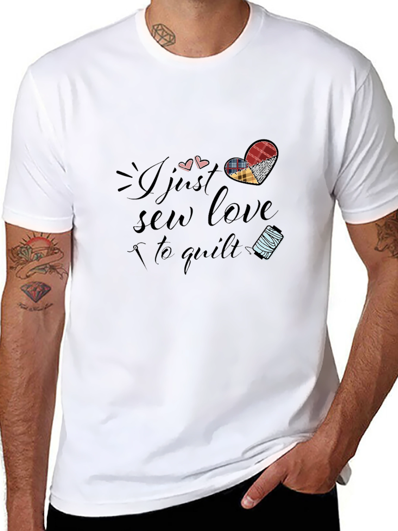 Sew Love to Quilt Black Graphic T-Shirt