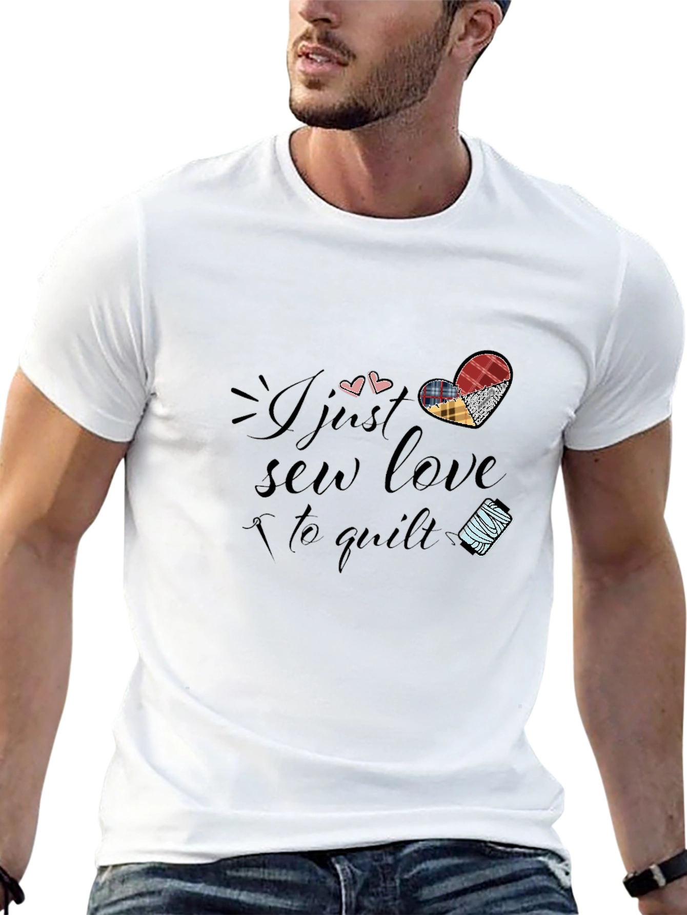 Sew Love to Quilt Black Graphic T-Shirt