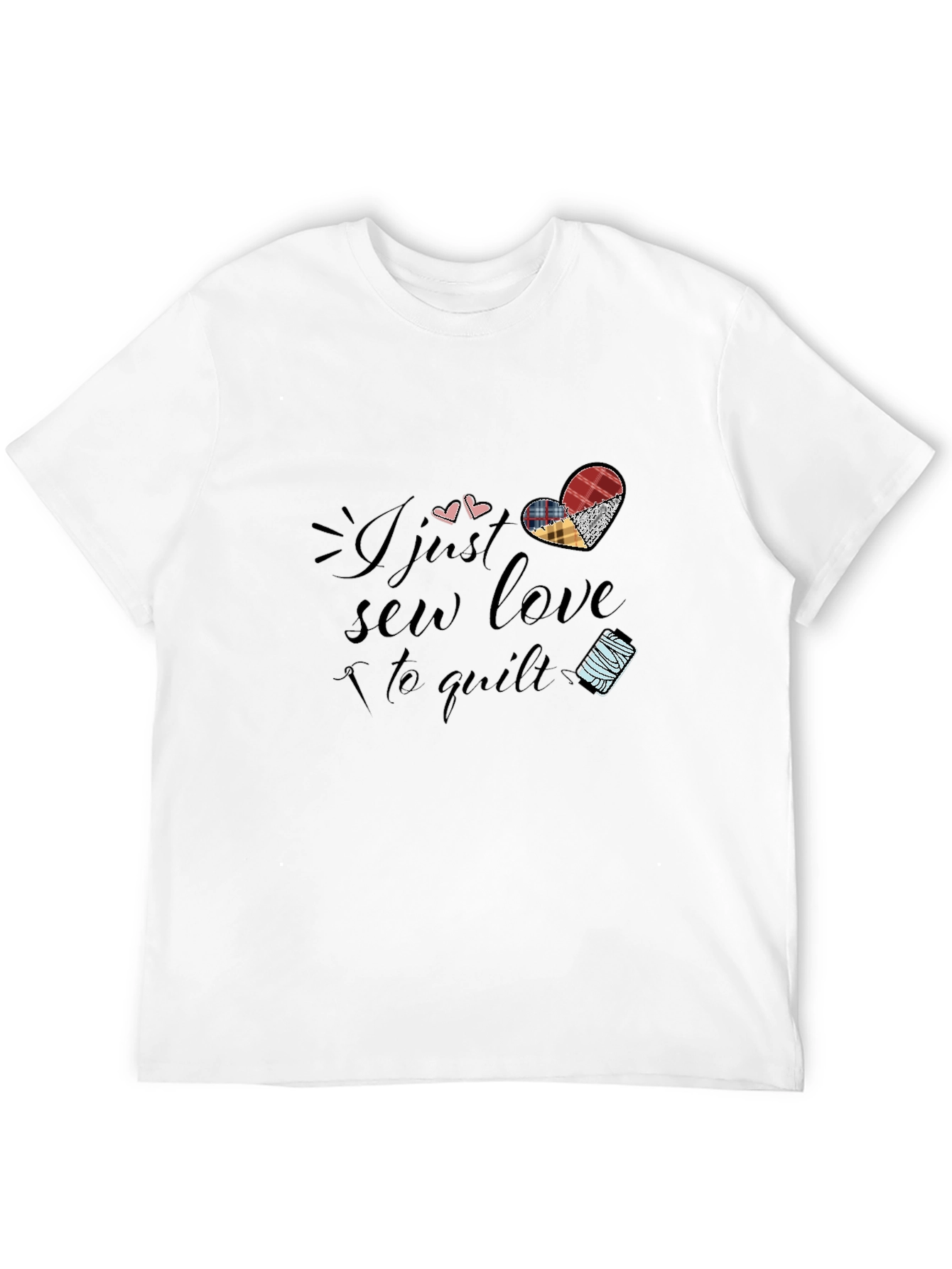 Sew Love to Quilt Black Graphic T-Shirt