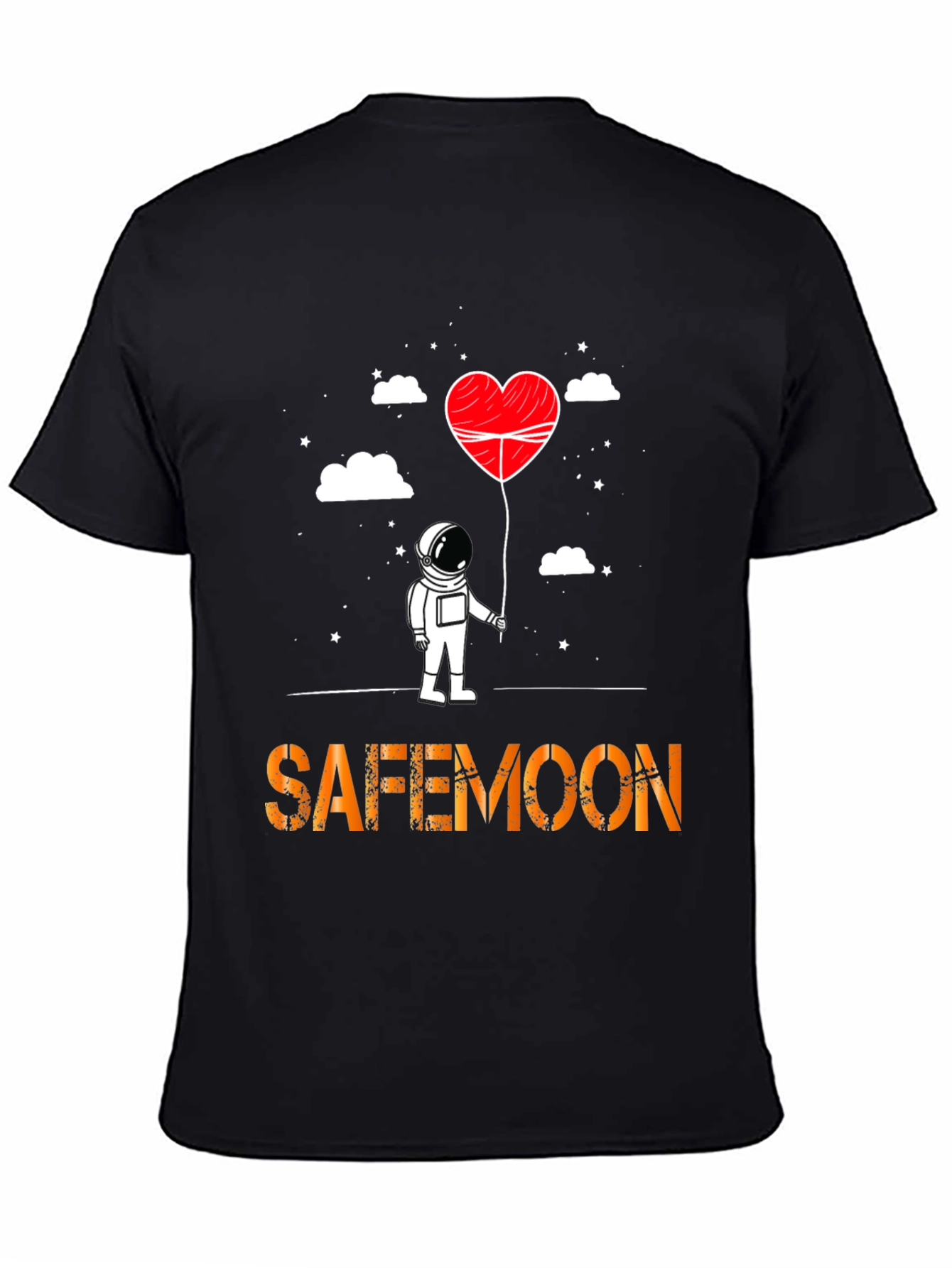 Safemoon Astronaut Heart Balloon Black T-Shirt